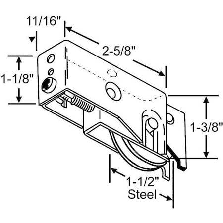 Strybuc Patio Door Roller Assembly 9-341